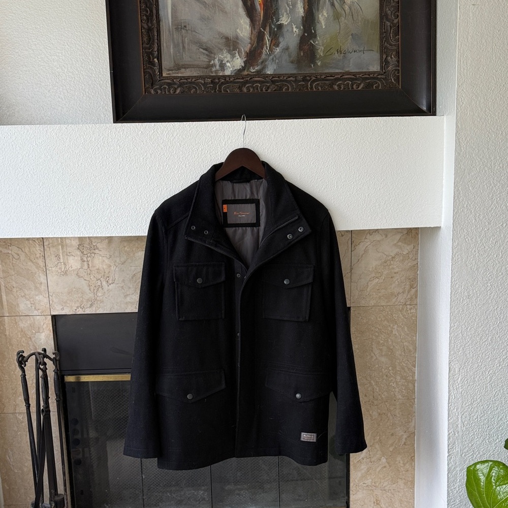 Ben Sherman Black Military Jacket Coat Men’s Size Medium